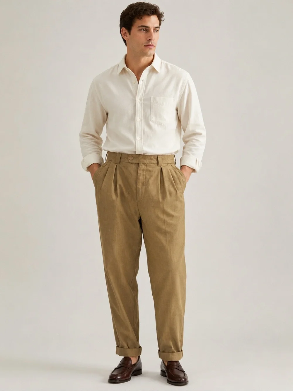Linea Naturale Luxe Men’s 100% Wool Pleated Dress Pants Size 30 Made in Italy